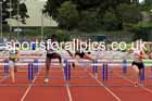 Girls under-15s 75 metres hurdles, 2023 Northern Under-13s, Under-15s and Under-17s, Middlesbrough.  Photo: David T. Hewitson/Sports for All Pics
